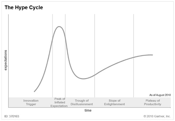 Figure 1. Gartner Hype Cycle – Effects of Expectations.