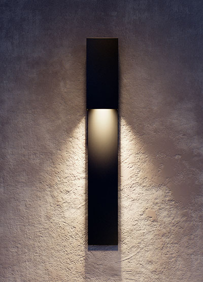 Alva introduces Brian, an architectural scale, wet-listed exterior wall sconce.