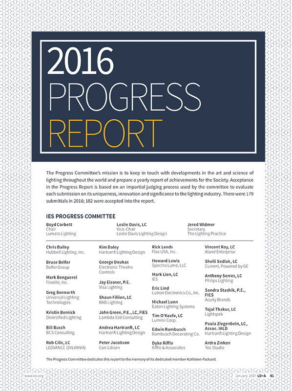 IES 2016 Progress Report