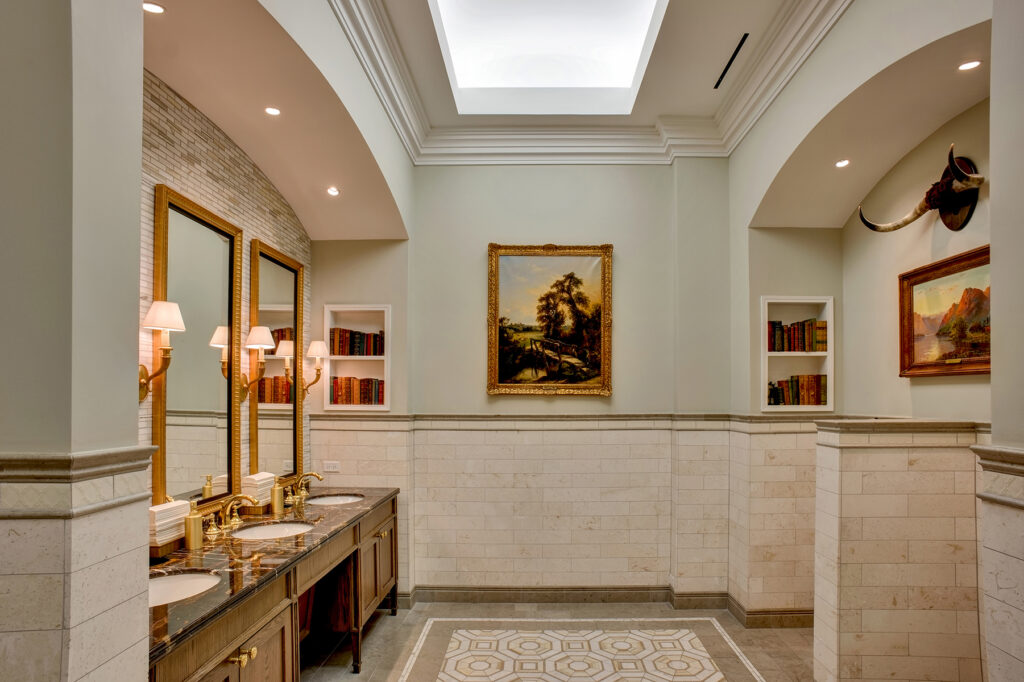 Cove lights in restrooms are set to 5000K | Freedom Place | Old Parkland | Dallas Texas